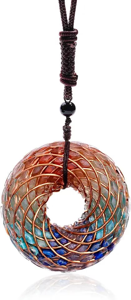 Rodin Coil & Orgone Pendant Necklace for Meditation, Reiki Energy Necklace, Chakra Balancing, Spiritual Protection