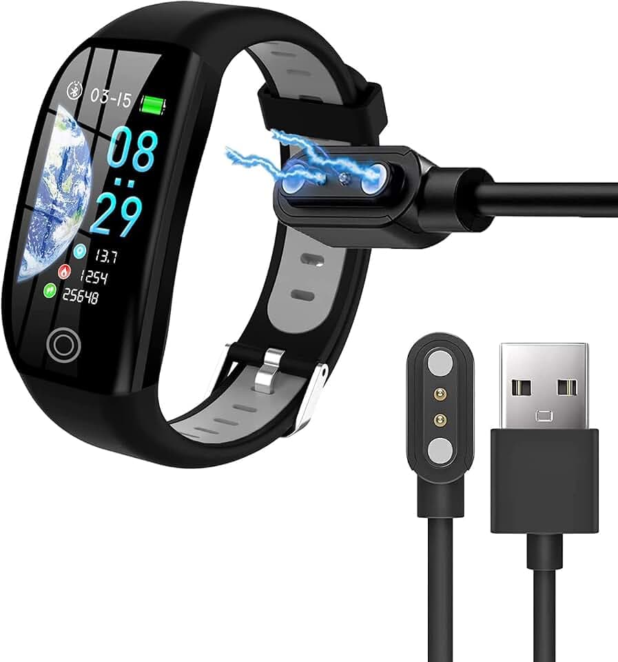 Blueshaweu Kompatibel mit Tipmant Ladegerät, magnetisch, USB-Ladegerät, 3,3 m, kompatibel mit Tipmant 1,14 Fuß Smartwatch (schwarz)