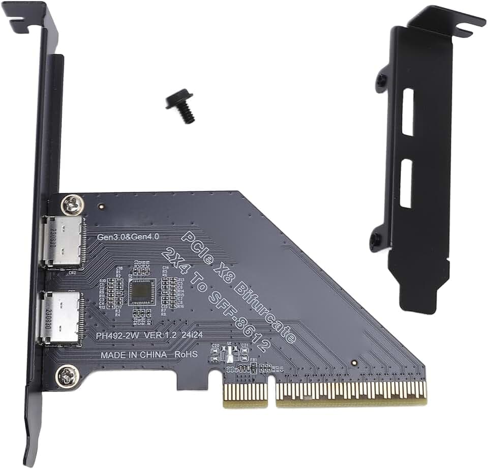 PCIe 4.0 X8 to Oculink Card, 128 GTs High Speed Data Transfer External Graphics Card, Secure Connection for NVMe SSD GPU eGPU Applications