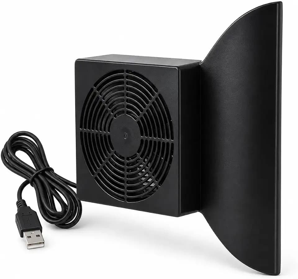 Cabinet Cooling Fan – No Drilling Required, Quiet Slim Fan for Home Theater AV Cabinets, Electronics Enclosures, Server Racks, and Ventilated Doors