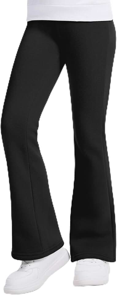 KEREDA Schlaghose Mädchen Thermo Leggings Kinder Gefüttert Flared Hosen