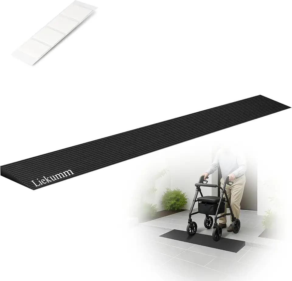 LIEKUMM 1" Rubber Threshold Ramp for Doorways, 3300 lbs Wheelchair Ramp