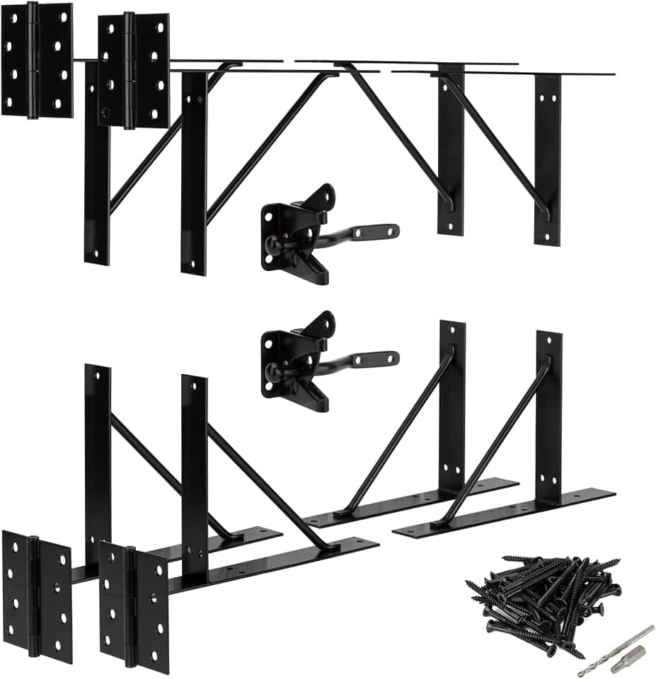 Hillmaster 2 Set Heavy Duty Anti Sag Bracket Kit for Wooden Fences, Shed Doors, Driveway Gates, Corral Gates, Wood Windows
