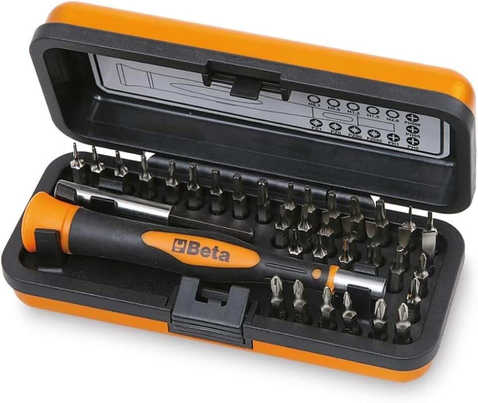 Beta 1256/C36-2 - Bimaterial-elektronikschraubendreher mit 36 austauschbaren 4 mm bits und magnetverlängerung