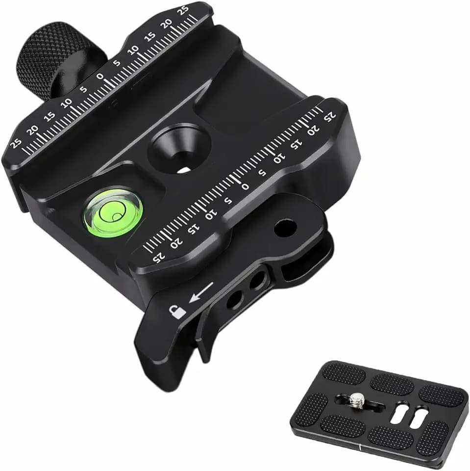 INNOREL CF60 Arca Swiss Lever Clamp, 2.36"/60mm Long All Metal Quick Release Clamp Adapter for DSLR Camera Tripod Ball Head Monopod, Knob Locking & Lever Locking, Black