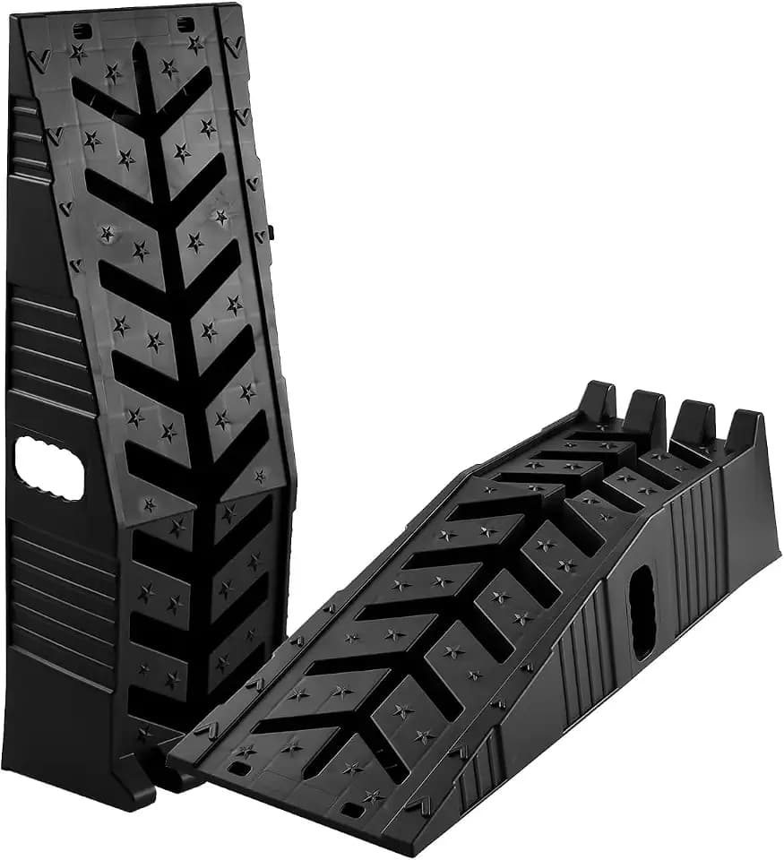 2 Pack Low Profile Plastic Car Service Ramps, Portable Auto Ramps