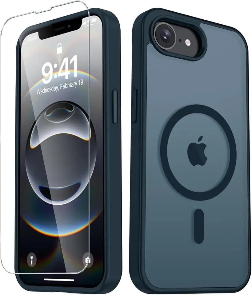 YENAPOON for iPhone 17e Case, iPhone 16e Case, Magnetic Cover, Navy Blue
