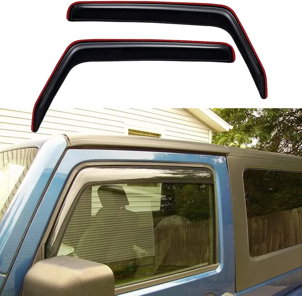 Window Visors Rain Guards for 2007-2018 Jeep Wrangler JK 2-Door Only 192328