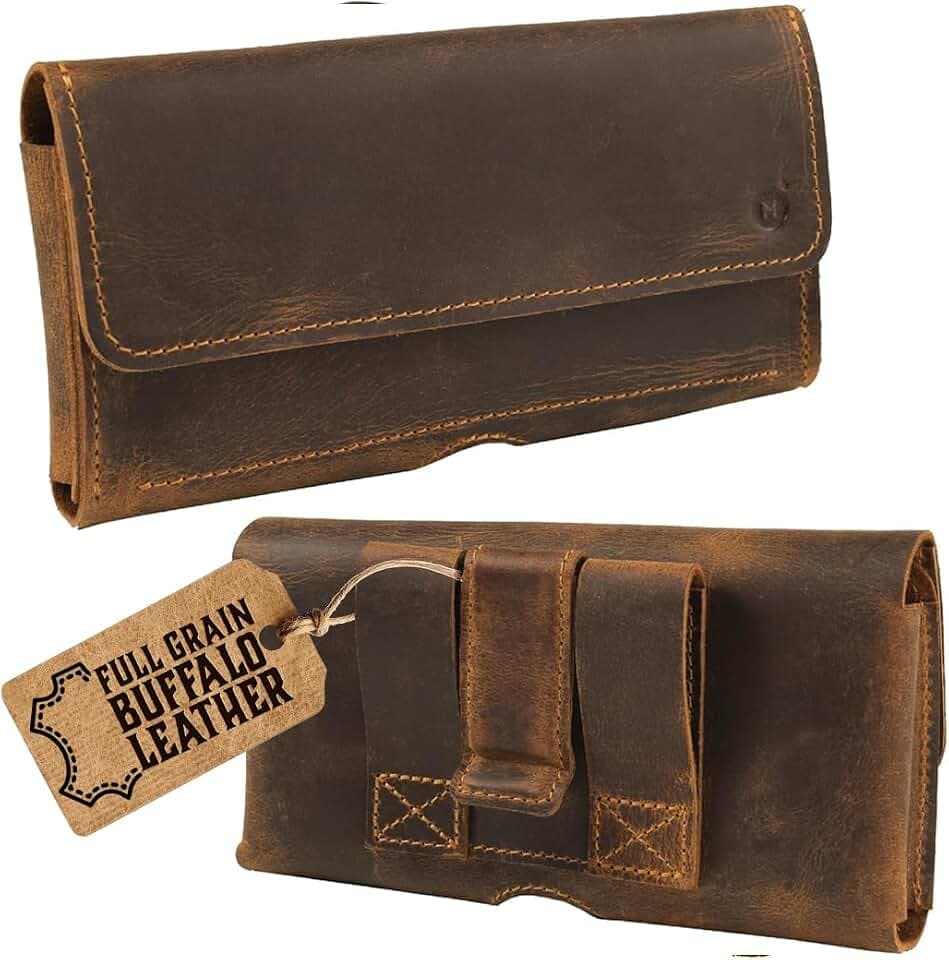 Moonster Leather Phone Holster Belt Clip – Full-Grain Buffalo Leather