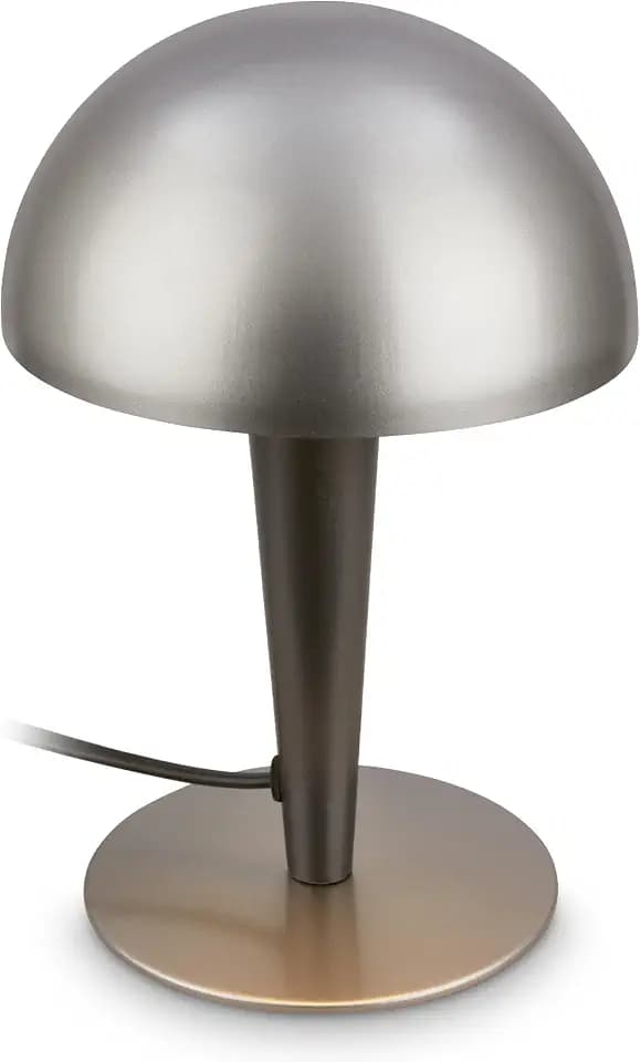 BRILONER - Tischlampe Metall Kabelschalter Anthrazit Metallic-Titan 22,5 cm