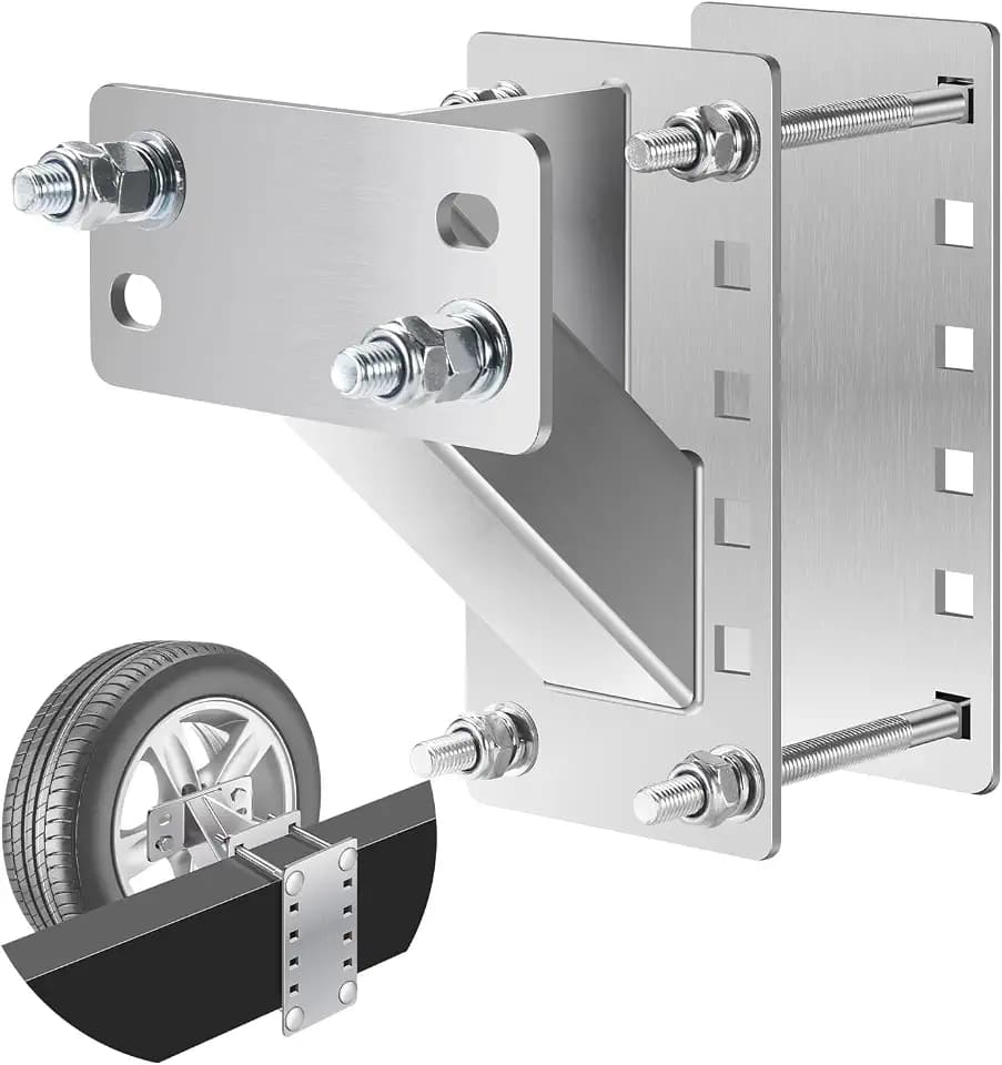 GADFISH Stainless Steel Spare Tire Carrier, Upgrade Spare Tire Mount Trailer Carrier Bracket, Fits 4 & 5 & 6 Lugs Trailer Wheels on 4", 4.5", 4.75", 5" and 5.5" Bolt Patterns, Holds up to 150 Lbs