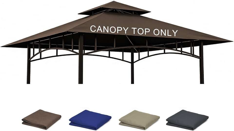 5x8 FT Grill Gazebo Replacement Roof for L-GG001PST-F, Brown