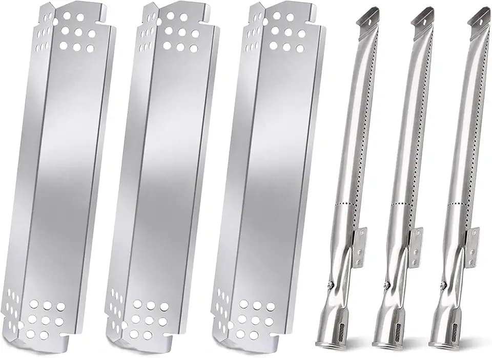 Criditpid Grill Replacement Parts for Nexgrill 3 Burner 720-0925S, 720-0894F, 2 Burner 720-0864M, 720-0864 Models, Grill Heat Plates and Burner for Kenmore, BBQ PRO, Backyard, Expert, Nexgrill Parts