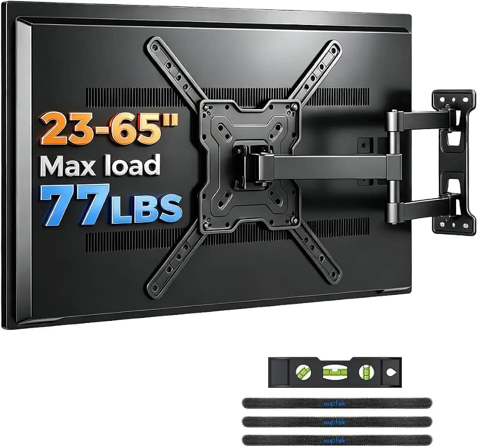 Suptek TV Wall Mount Full Motion for 23-43-55-65 Inch TV Up to 77lbs
