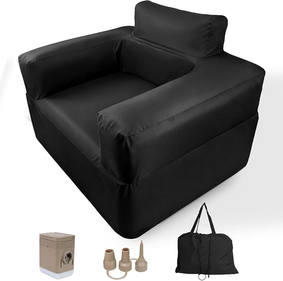 Inflatable Couch Chair for Camping Portable Inflatable with Built in Pump