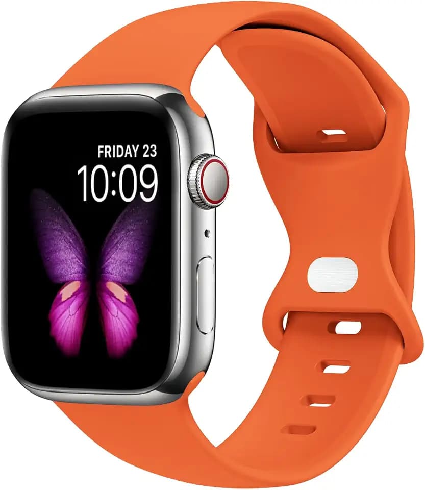 Sport Bands Compatible with Apple Watch Ultra 3/2/1 49mm, Series 11/10 46/42mm, 9/8/7 45/41mm, SE 6/5/4 44/40mm, 3/2/1 42/38mm S/M M/L for Women Men Silicone iWatch Band
