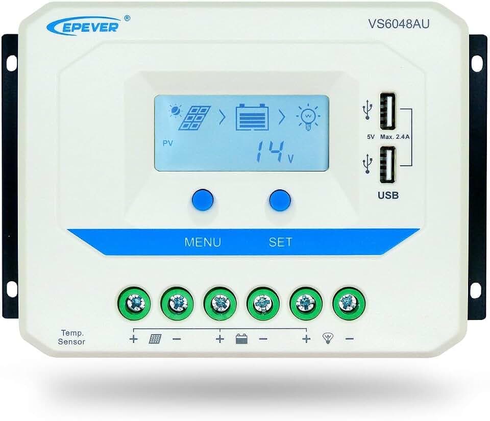 EPever VS6048AU Solar Panel Regler Laderegler 12 / 24V / 36V / 48V Auto Work für Solarbatterieladung von Fuhuihe (12V / 24V / 36V / 48V, 6048 (60A))