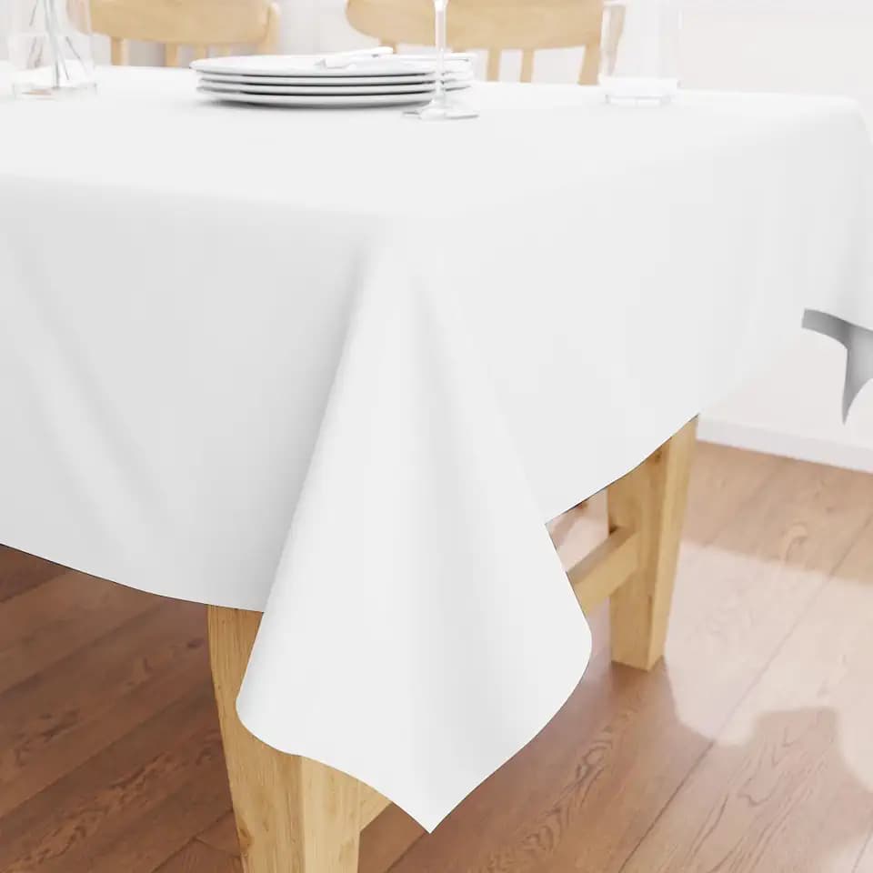 Encasa XO Cotton Tablecloth Square 56"x56" White