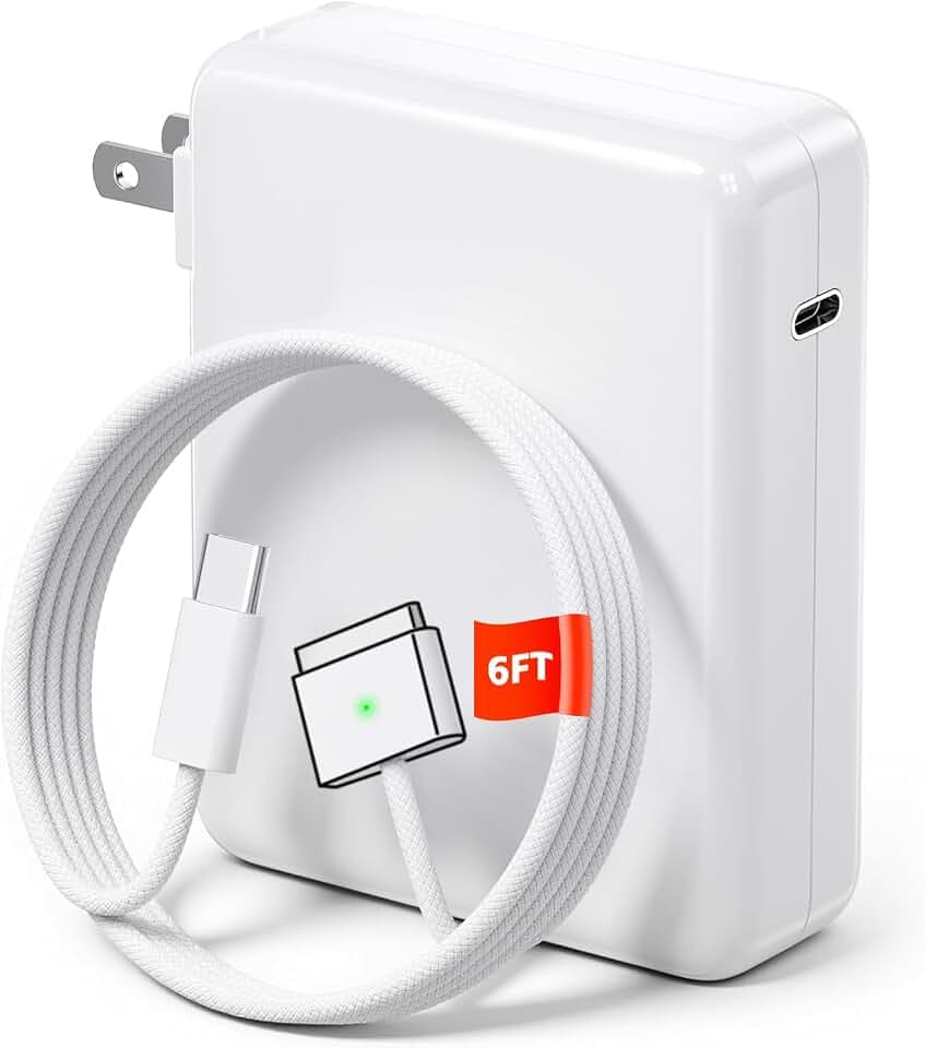 140W Mac Book Pro Charger for MacBook Pro 16/14 inch for Mac Air 15/13 inch 2021/2022/2023/2024/2025/2026/M1-M5 Type C to Magnetic 3 Fast Laptop Charger Power Adapter 6.6FT Cable with LED Light