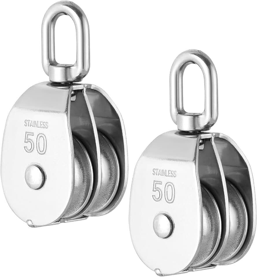 DASBET M50 Double Pulley Block Set - 304 Stainless Steel Pack of 2