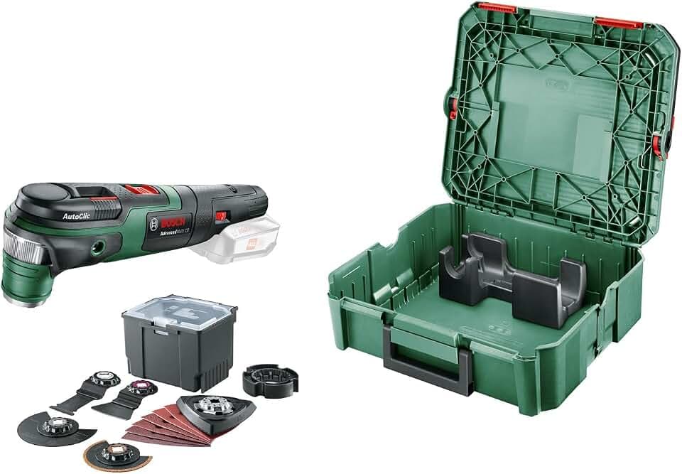 Bosch Multifunktionswerkzeug AdvancedMulti 18 (ohne Akku, 18-Volt-System, Universal-Zubehör-Set, in SystemBox | Größe S) - Amazon Edition