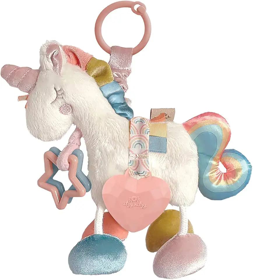 Itzy Ritzy Link & Love Car Seat & Stroller Toy for Newborns & Up (Unicorn)