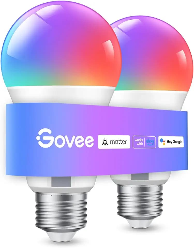 Govee Smart Glühbirne E27, WLAN LED Lampe RGBWW 800lm,dimmbare,2 Stück