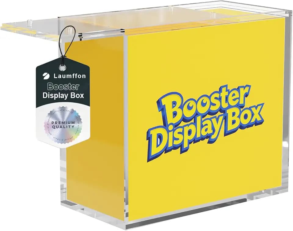 PKMN Booster Box Case Acrylic Display Stackable - PKMN Booster Box Case Protector with Strong Magnets Sliding Lid - 5mm +5mm Ultra Thick Acrylic Compatible with PKMN Booster Boxes-1Pcs