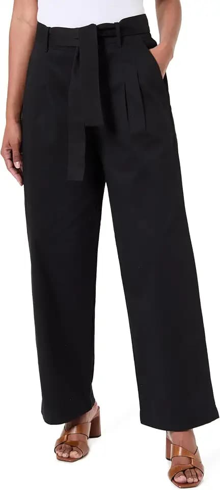 Calvin Klein 8719965074583 Cotton Twill Belted Trouser Lv044d639g Hose, Schwarz (Black), M, Damen, Schwarz (Black), Medium