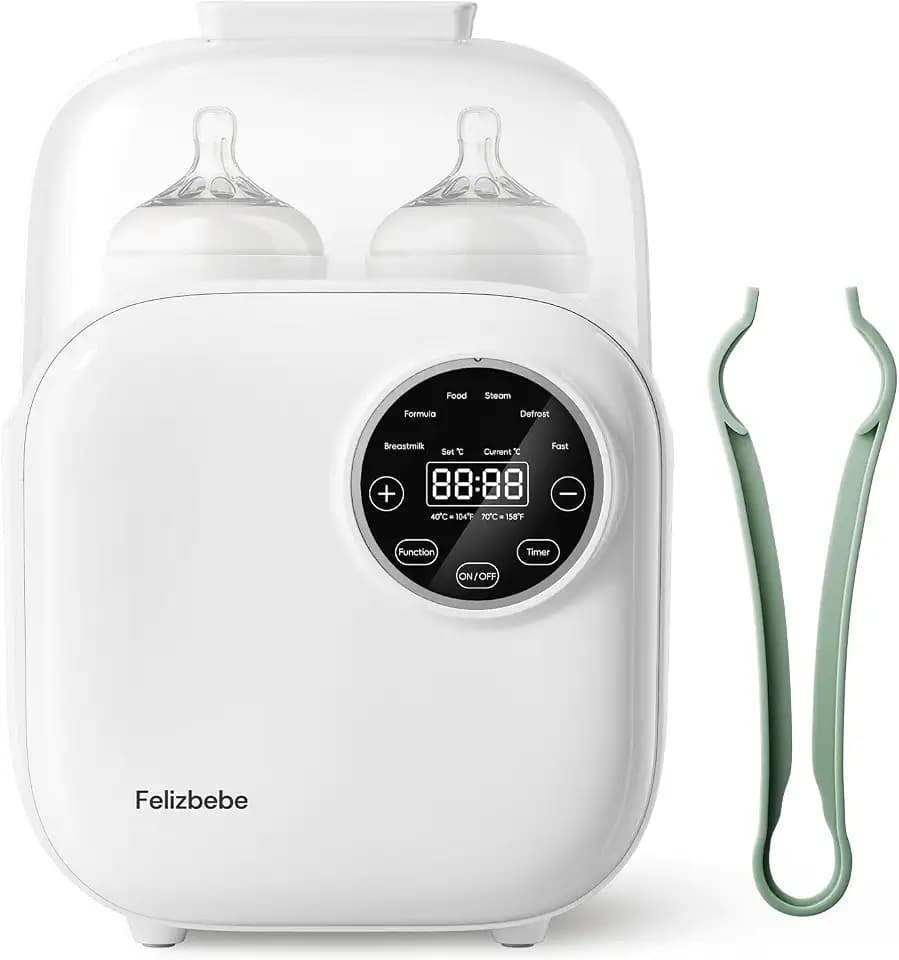 Flaschenwärmer Baby, 10-in-1 Sterilisator für babyflaschen, Fast Babynahrungsheizung, Abnehmbar Babykostwärmer, Fläschchenwärmer Genaue Temperaturregelung, Einfach zu reinigen