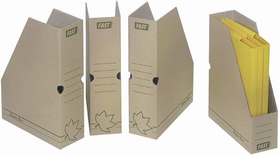 Fast 100725806 Zeitschriftenhalter, 33 x 25 cm, Rücken 8 cm, Einband aus Recycling-Karte, ecru