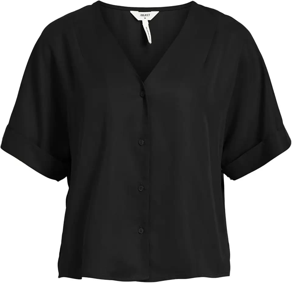 Object Damen Objtilda S/S V-Neck Top Noos T-Shirt