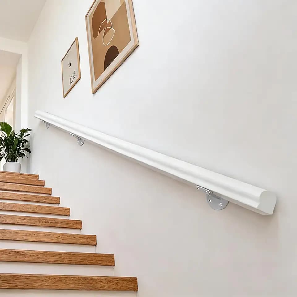 Wooden Handrails, 1-14ft Non-Slip Staircase Handrail,Wall Mounted Barrier-Free Staircase Grab Bar for Elderly, for Home Garden Corridor Lofts Kindergarten Guardrail Decking Railings (4FT)