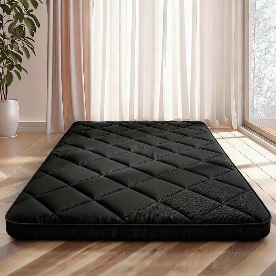 CypherX 3.9" Queen Floor Futon Mattress Japanese Tatami Folding Guest Bed