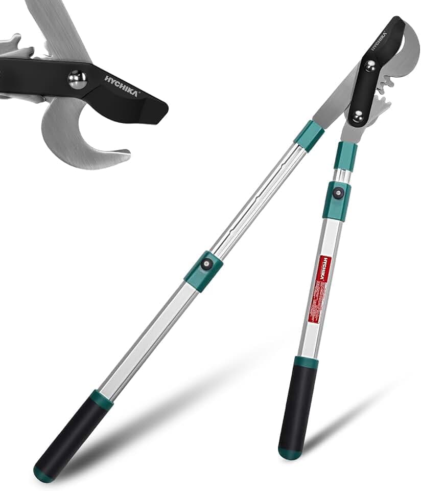 HYCHIKA Telescopic Garden Hedge Shears 99CM, Teleskop Astschere Amboss, Astscheren, Astschneider, Hochwertige Stahl-Klingen, Schneidet Ø50 mm max.Äste, für Frische und Verwelkte Zweige