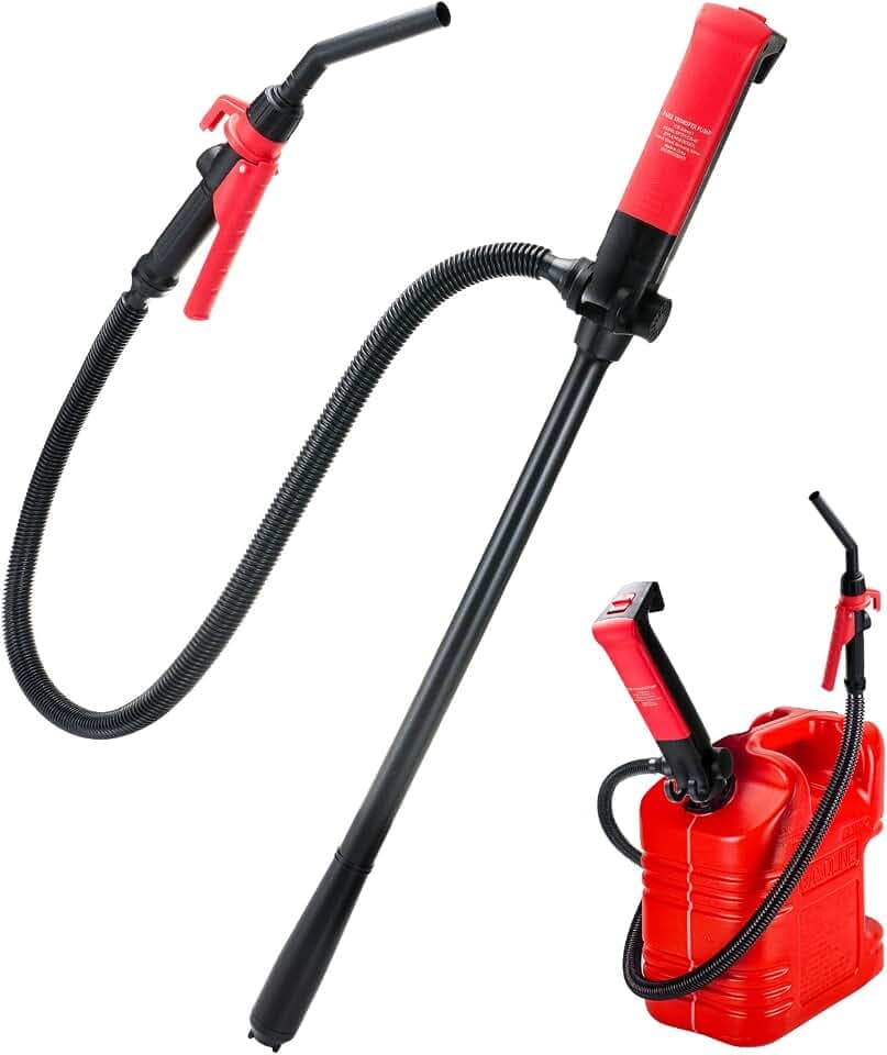Kraftstoff Umfüllpumpe Elektrische Kanister Pumpe Flüssigkeitstransferpumpe mit Schlauch & Durchflusskontrolldüse 2.6 GPM für Benzin Diesel Kerosin
