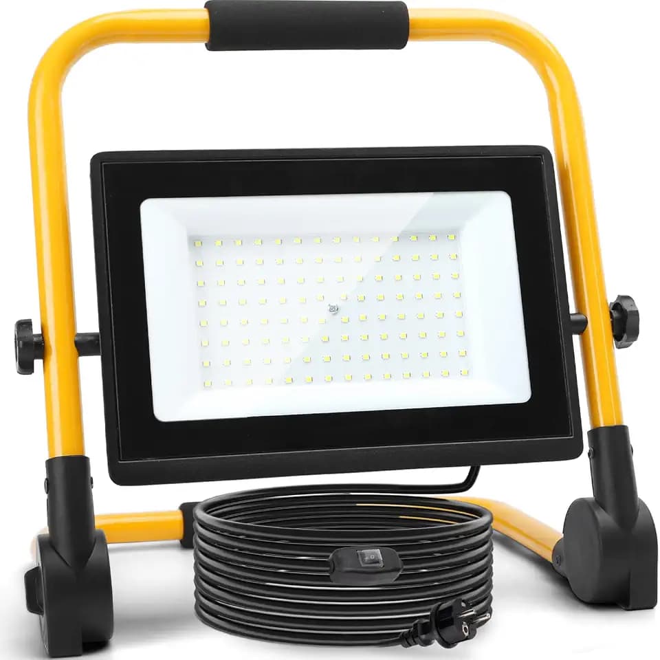 Aigostar LED Baustrahler 100W 9000lm 4M Kabel mit Schalter IP65 Wasserdicht