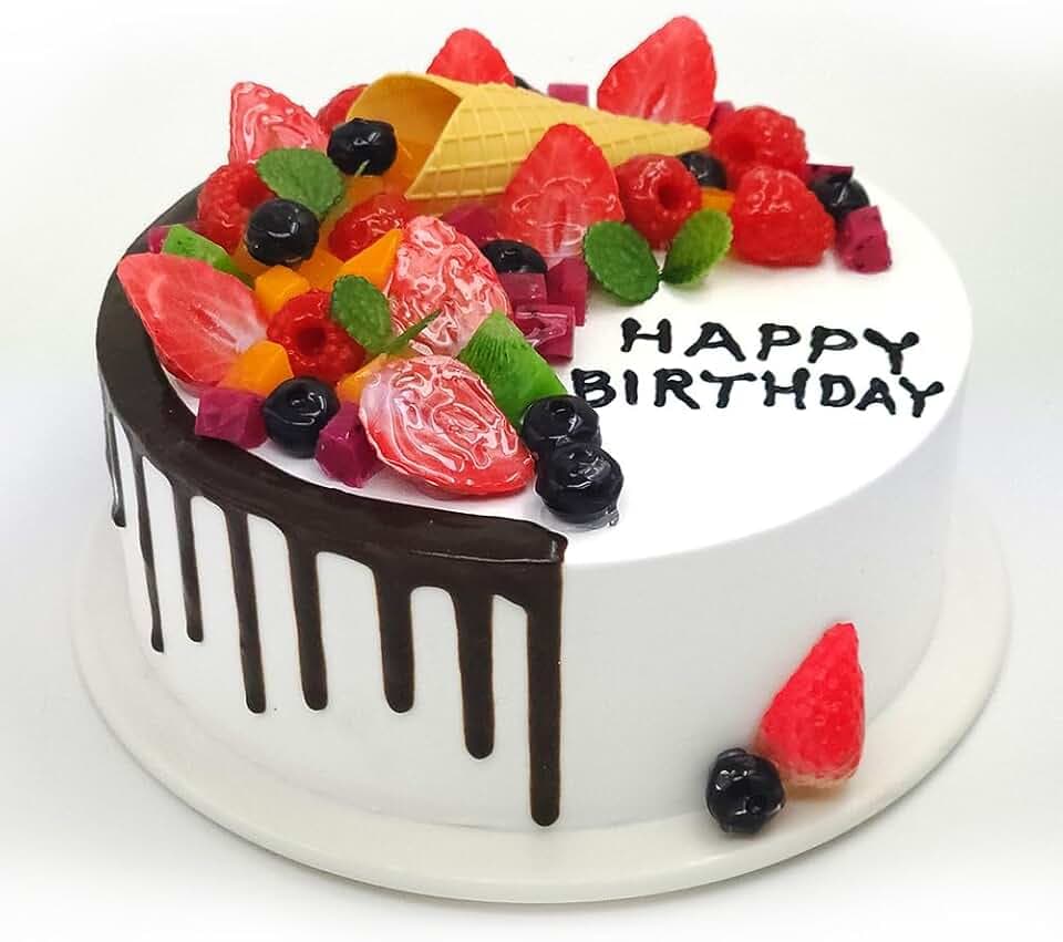 Nice purchase Fake Birthday Cake Realistic Fake Food Bakery Shop Cake Display Model Party Decoration Faux Replica Pro Cake (8" Wide with Style C)