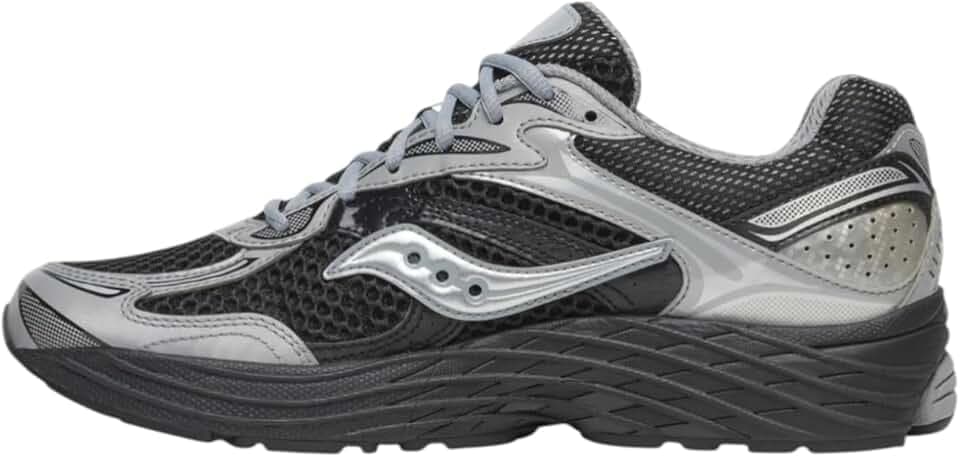 Saucony Unisex ProGrid Omni 9 Sneaker, Black/Silver, 9.5 Medium