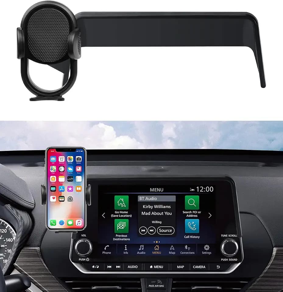 Autorder Car Phone Holder for 2021-2025 Nissan Rogue/2019-2025 Altima/2020-2025 Sentra Accessories Phone Mount 8-Inch Screen Cell Phone Automobile Cradles Hands-Free 360 Degree Rotation