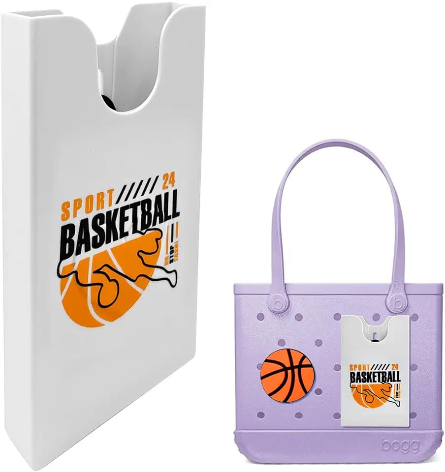 Basketball Phone Holder for Bogg Bag,With 1 Basketball Charm