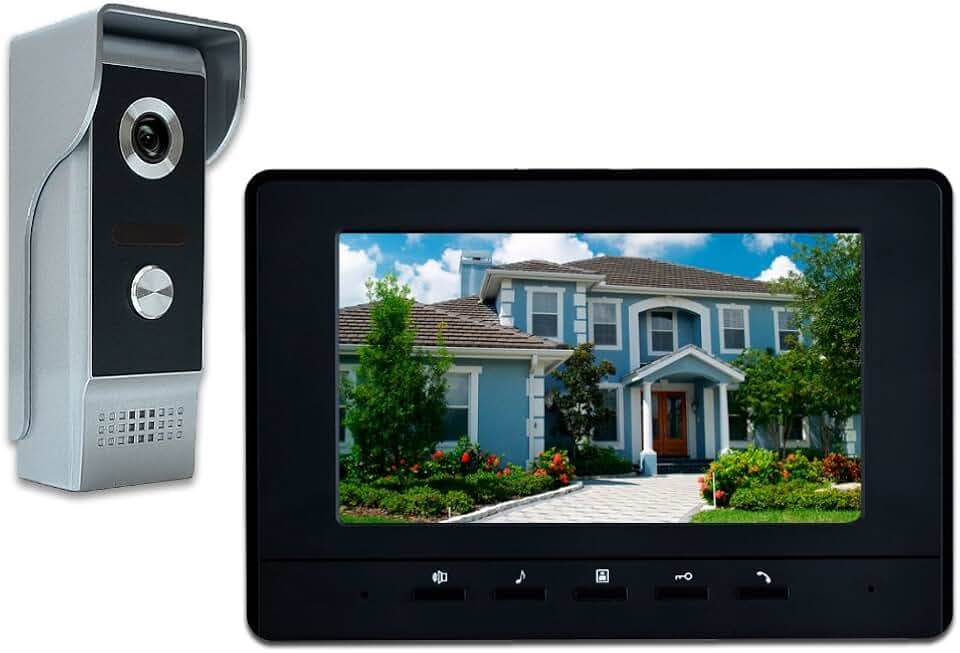 Wired Video Intercom System, 7 Inch Video Doorbell Door Camera Kit