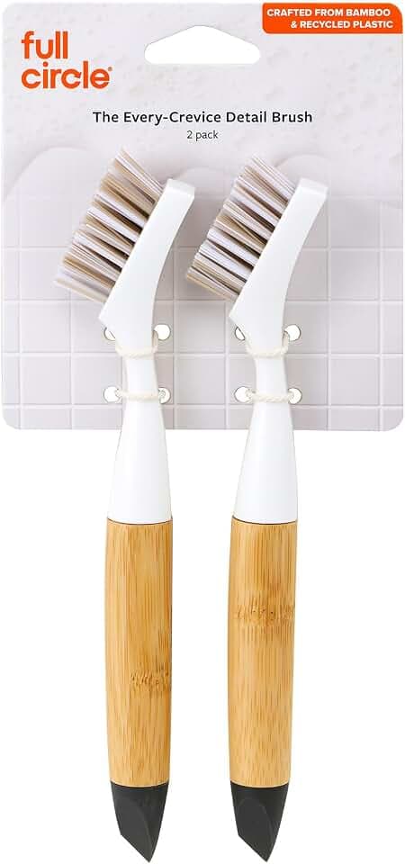 Full Circle Every-Crevice Detail Brush for Grout, 2-Pack.