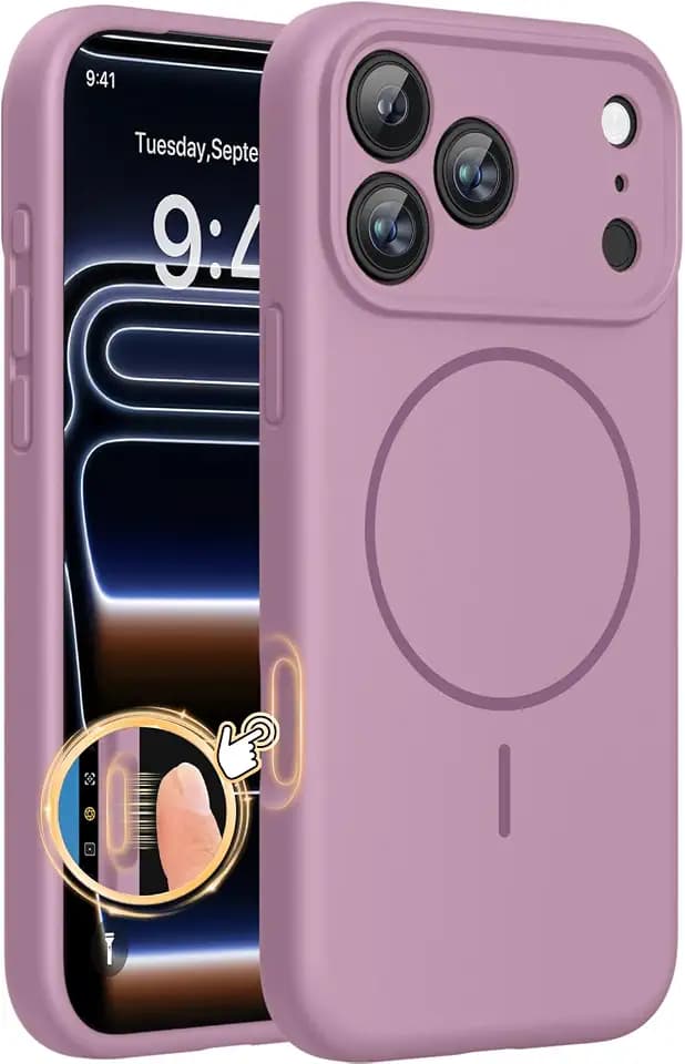 Miracase Magnetic for iPhone 17 Pro Case, Silicone, Blackcurrant