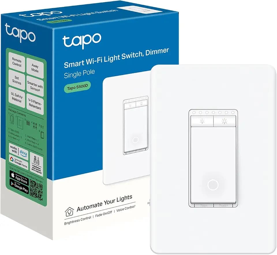 Tapo Smart Dimmer Switch, Single Pole, Need Neutral Wire, S500D