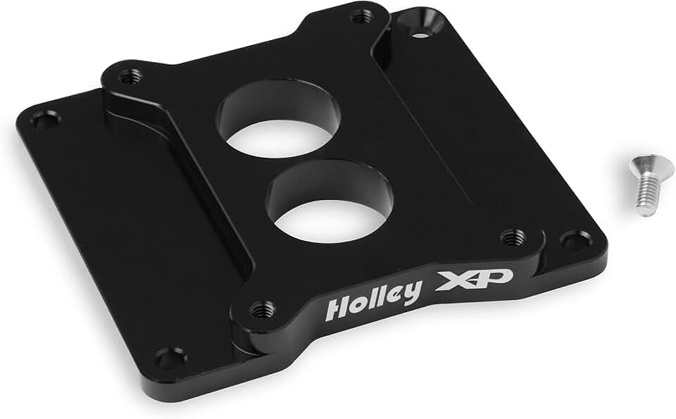Holley 17-90 Carburetor Adapter Plate - Black Anodized Billet