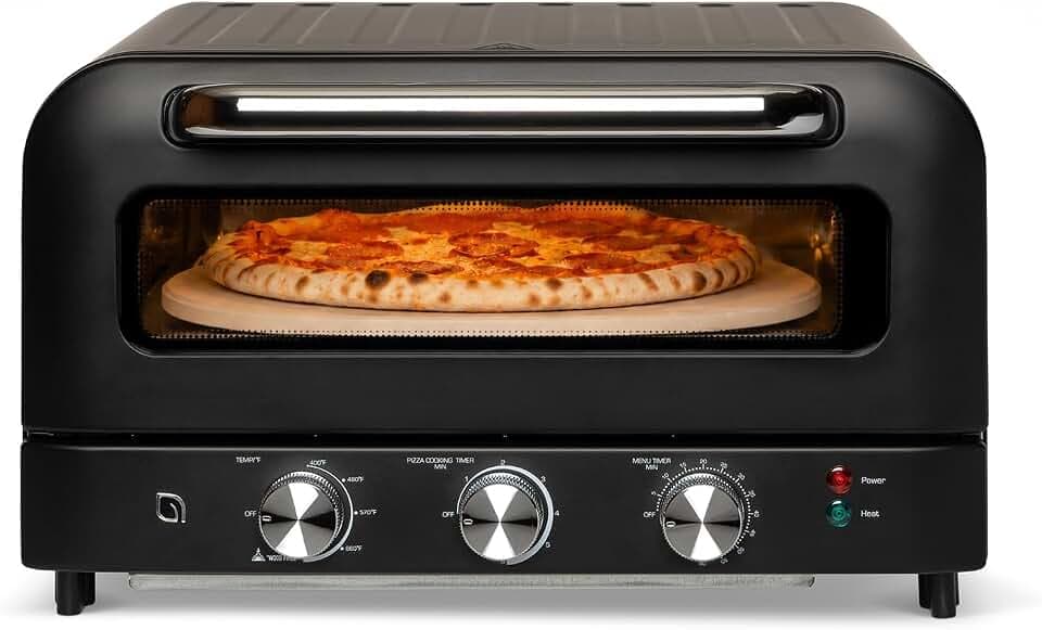 WILLOW Eco Series Electric Indoor Pizza Oven – 1800W, 5 Presets, Heats up to 750°F, Countertop Pizza Maker with 12" Ceramic Stone for Pizzeria-Style Crust, Scraper and Cutter Included Horno Para Pizza