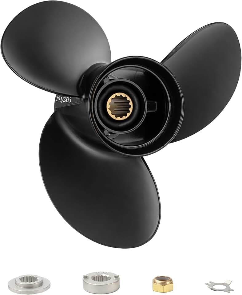 OULEME Boat Propeller, 13 Tooth Spline, for Mercury Outboard 25-75 HP Motors, RH