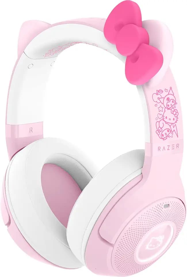 Razer Kraken Kitty V2 BT Wireless RGB Headset: Chroma RGB - Bluetooth 5.2-40 mm Drivers - 40 Hr Battery w/Type C Charging - Hello Kitty & Friends Edition