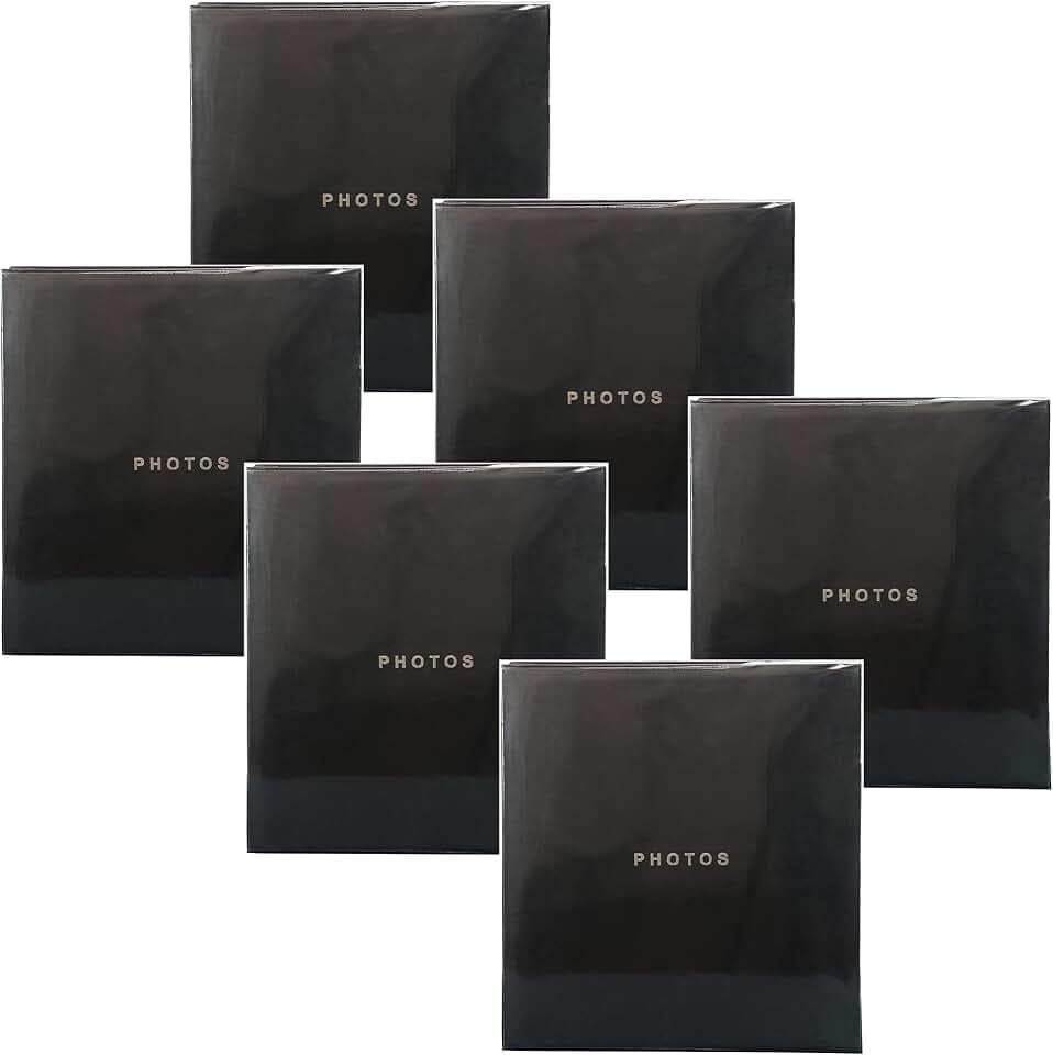 Kiera Grace Modern Fotoalben, PVC, schwarz, 4" x 6" Pack of 6, 6